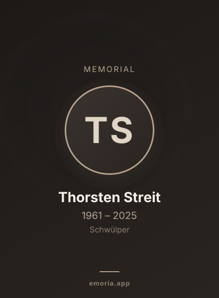 Memorial portrait of Thorsten Streit