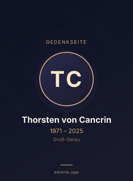 Gedenkportrait von Thorsten von Cancrin