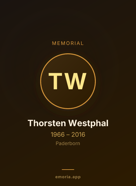 Memorial portrait of Thorsten Westphal