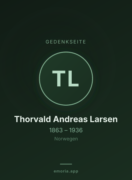 Gedenkportrait von Thorvald Andreas Larsen