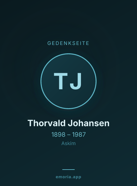 Gedenkportrait von Thorvald Johansen