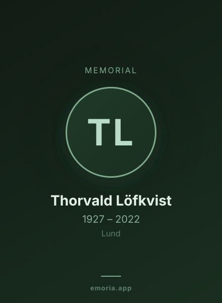 Memorial portrait of Thorvald Löfkvist
