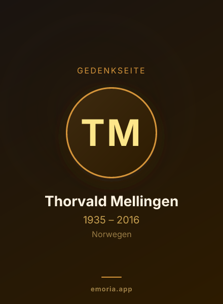 Gedenkportrait von Thorvald Mellingen