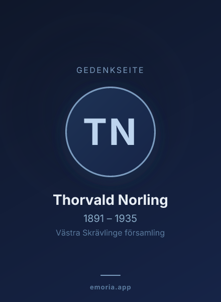 Gedenkportrait von Thorvald Norling