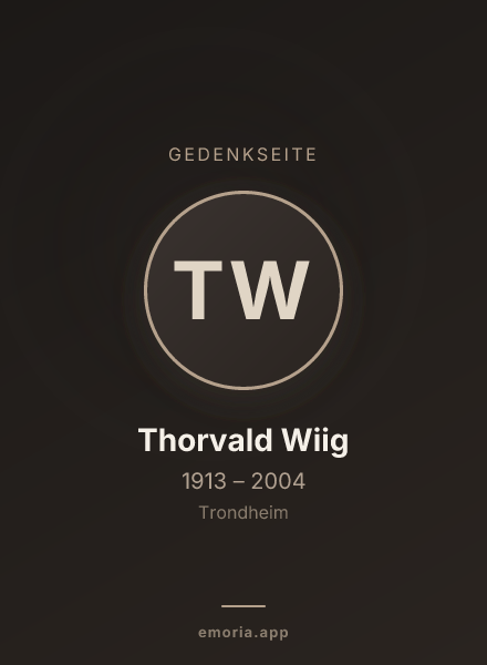 Gedenkportrait von Thorvald Wiig