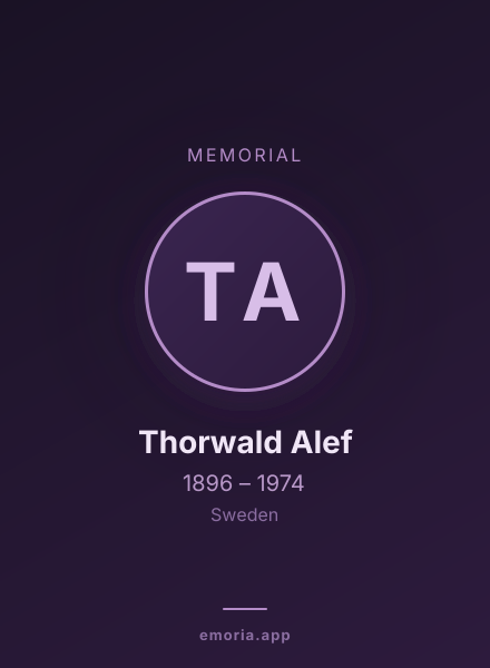 Memorial portrait of Thorwald Alef