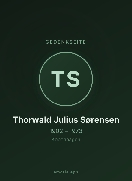 Gedenkportrait von Thorwald Julius Sørensen
