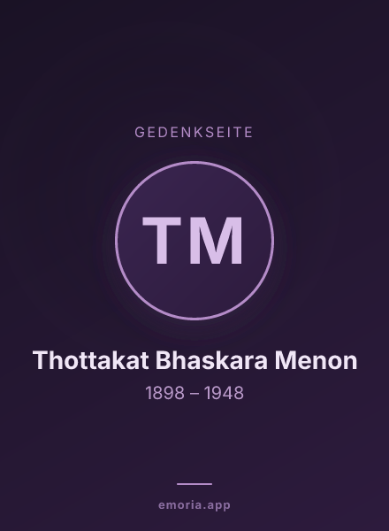 Gedenkportrait von Thottakat Bhaskara Menon