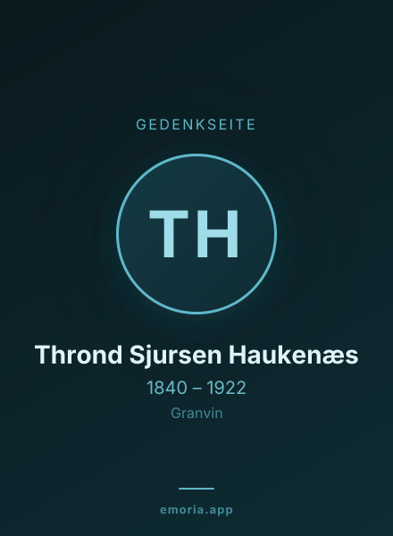 Gedenkportrait von Thrond Sjursen Haukenæs
