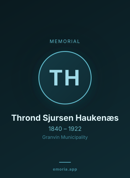 Memorial portrait of Thrond Sjursen Haukenæs