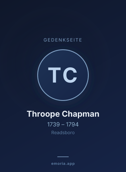 Gedenkportrait von Throope Chapman