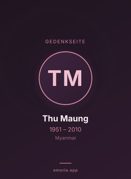 Gedenkportrait von Thu Maung