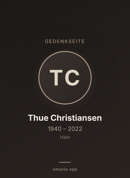 Gedenkportrait von Thue Christiansen