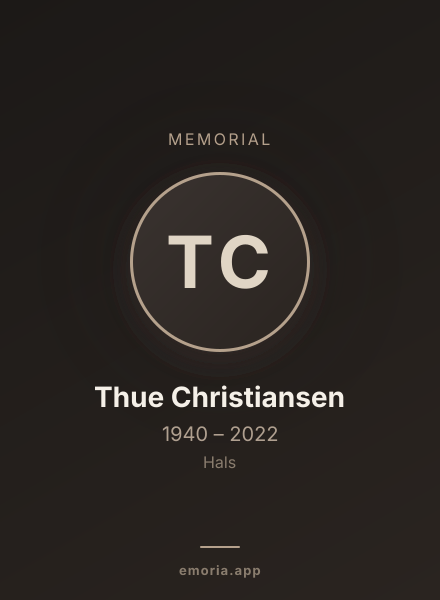 Memorial portrait of Thue Christiansen