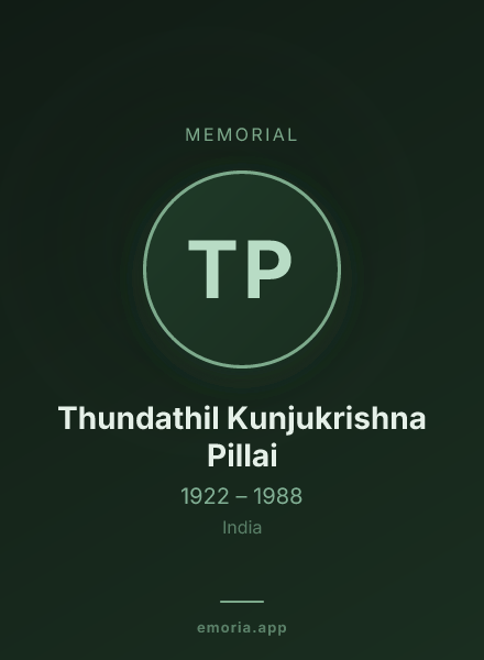 Memorial portrait of Thundathil Kunjukrishna Pillai