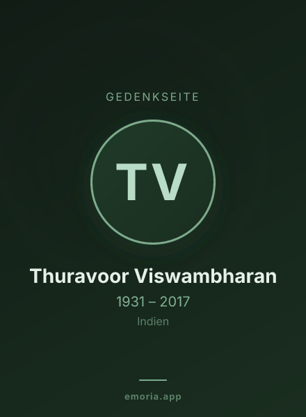 Gedenkportrait von Thuravoor Viswambharan
