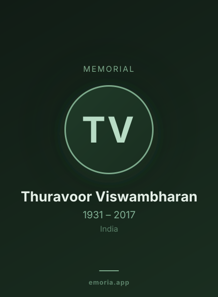 Memorial portrait of Thuravoor Viswambharan