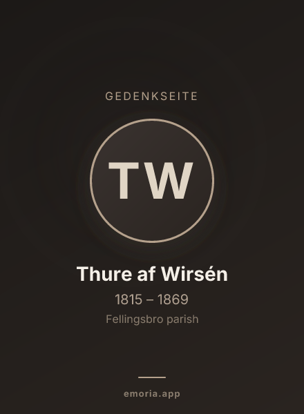Gedenkportrait von Thure af Wirsén