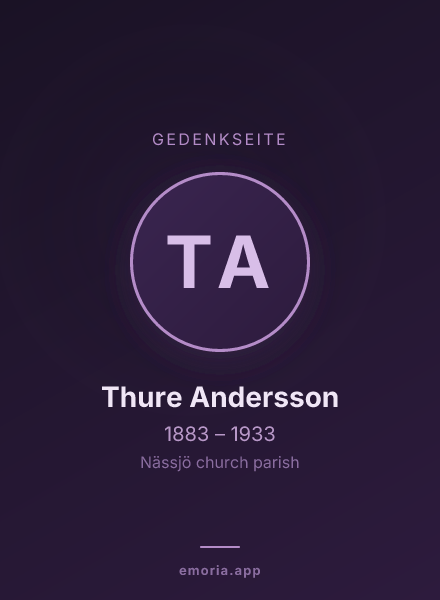 Gedenkportrait von Thure Andersson
