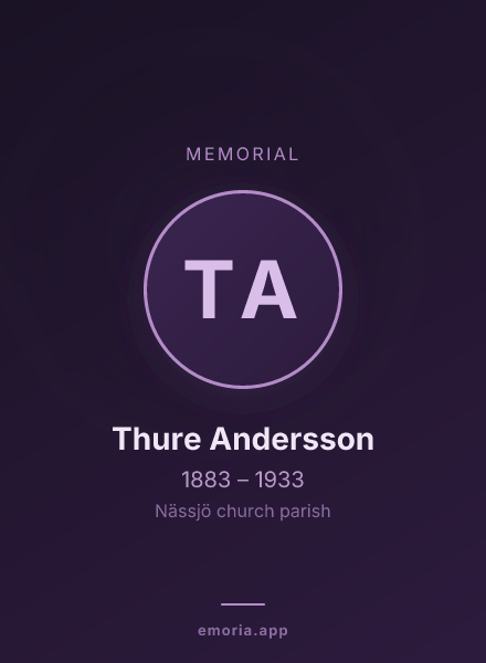 Memorial portrait of Thure Andersson