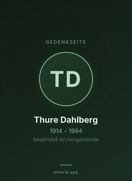 Gedenkportrait von Thure Dahlberg
