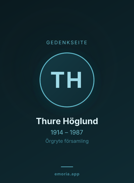 Gedenkportrait von Thure Höglund