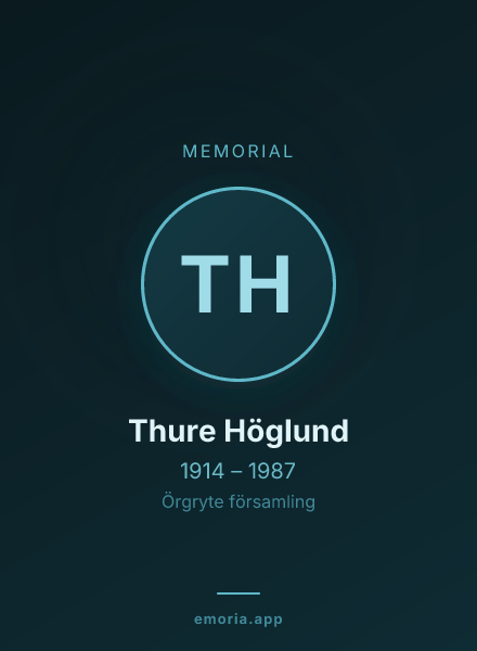 Memorial portrait of Thure Höglund