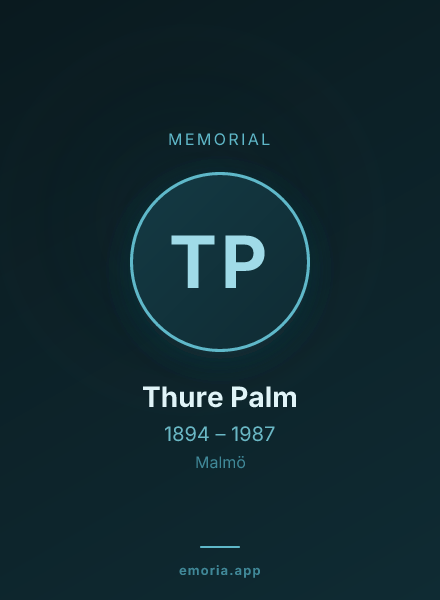 Memorial portrait of Thure Palm