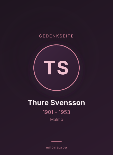 Gedenkportrait von Thure Svensson