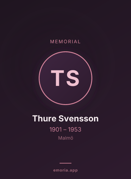 Memorial portrait of Thure Svensson