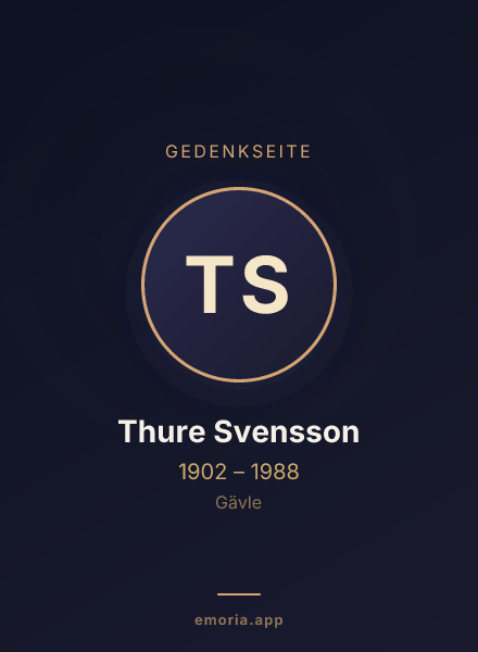 Gedenkportrait von Thure Svensson