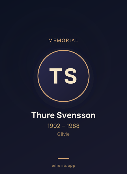 Memorial portrait of Thure Svensson