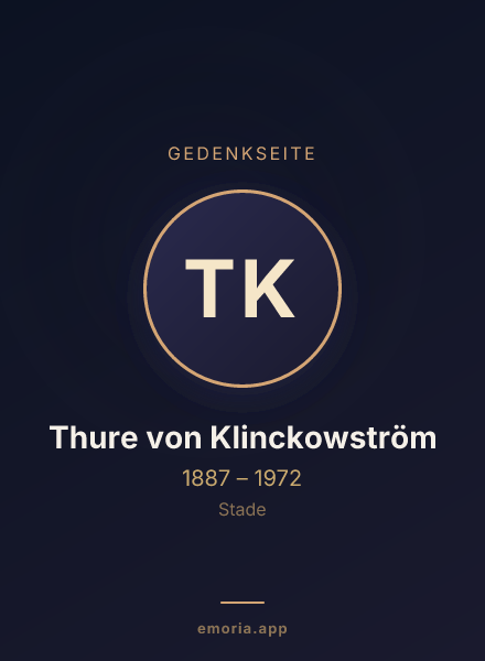 Gedenkportrait von Thure von Klinckowström