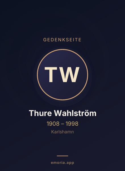 Gedenkportrait von Thure Wahlström
