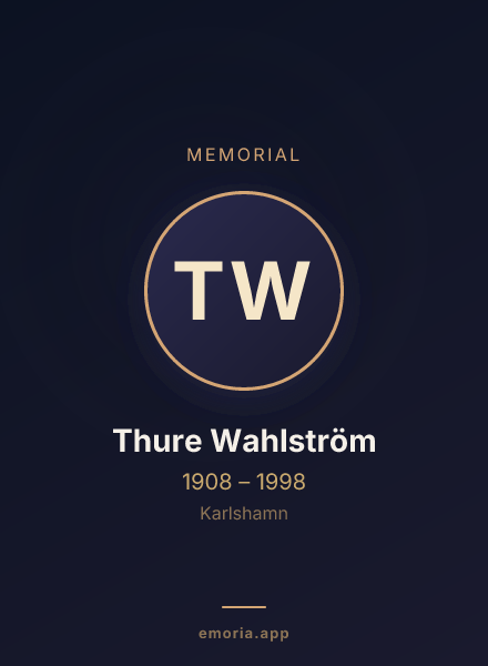 Memorial portrait of Thure Wahlström