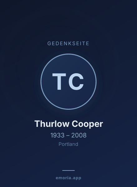 Gedenkportrait von Thurlow Cooper