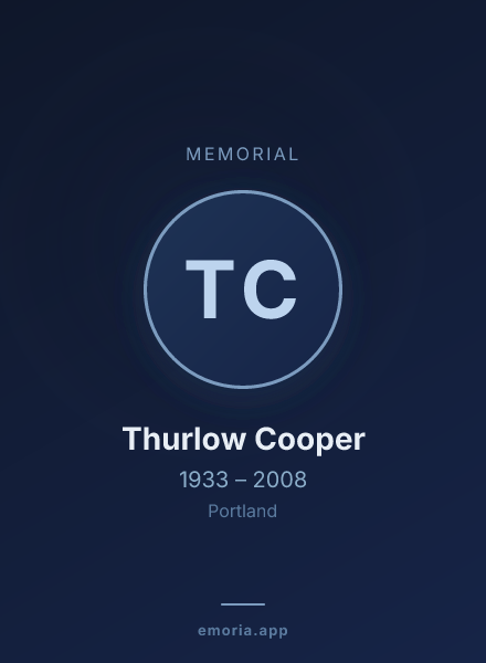 Memorial portrait of Thurlow Cooper