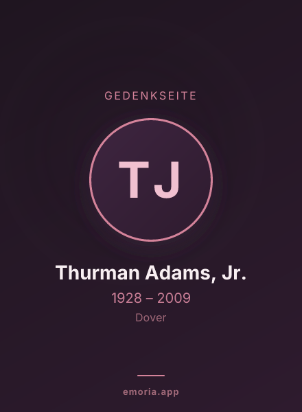 Gedenkportrait von Thurman Adams, Jr.