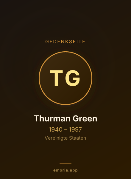 Gedenkportrait von Thurman Green