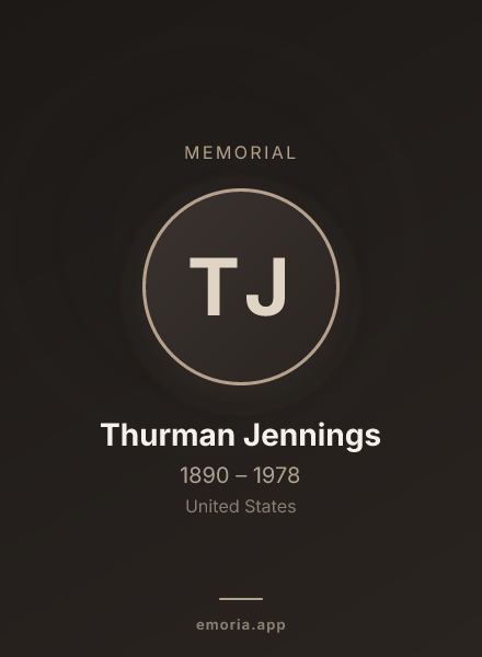 Memorial portrait of Thurman Jennings