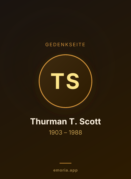 Gedenkportrait von Thurman T. Scott