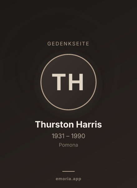 Gedenkportrait von Thurston Harris