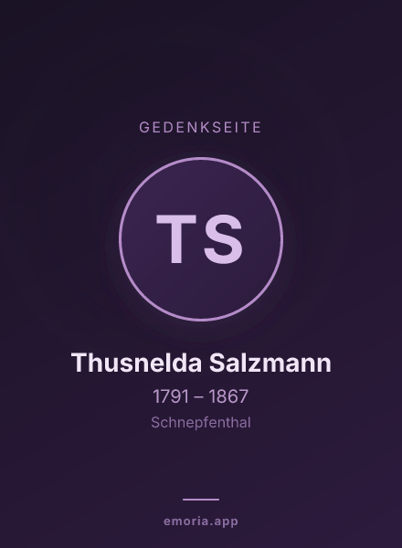 Gedenkportrait von Thusnelda Salzmann