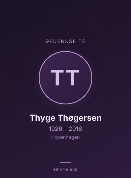 Gedenkportrait von Thyge Thøgersen