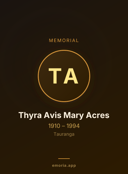 Memorial portrait of Thyra Avis Mary Acres