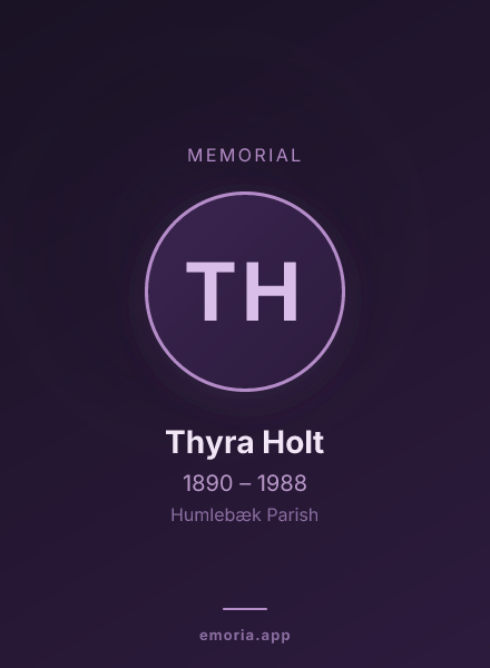 Memorial portrait of Thyra Holt