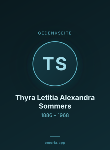 Gedenkportrait von Thyra Letitia Alexandra Sommers