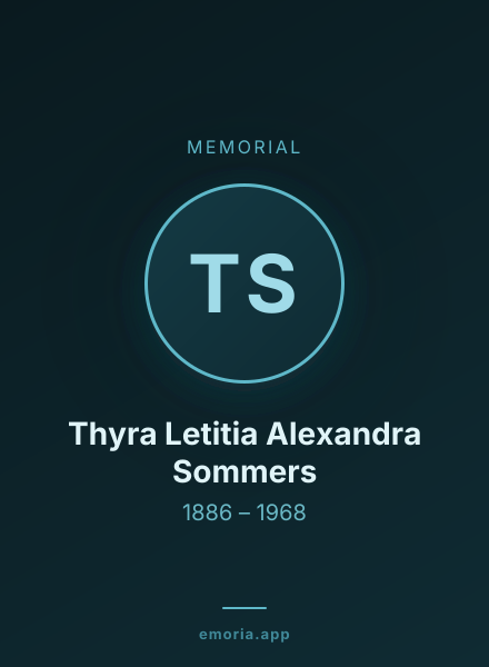 Memorial portrait of Thyra Letitia Alexandra Sommers