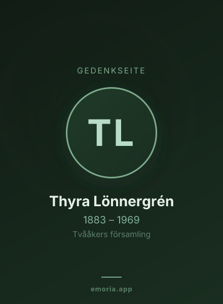 Gedenkportrait von Thyra Lönnergrén