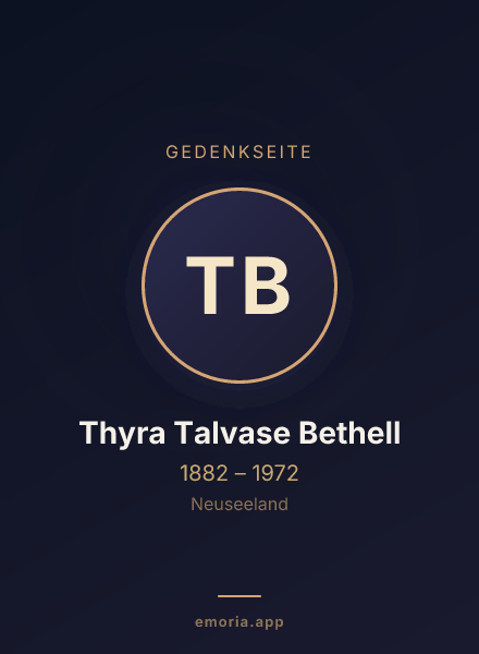 Gedenkportrait von Thyra Talvase Bethell